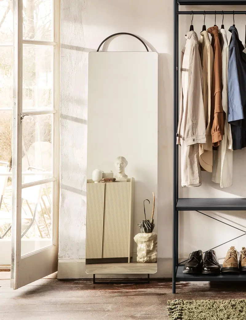 Adorn Full-Length Floor Mirror – Ferm Living Tall Standing Reflective Piece 1