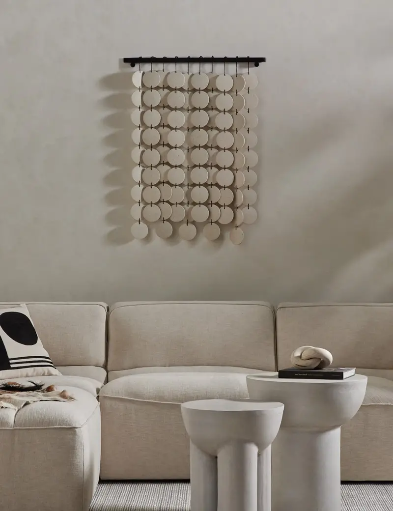 Alexi Macramé Wall Hanging, Hand-Knotted Cotton & Wooden Beads 1
