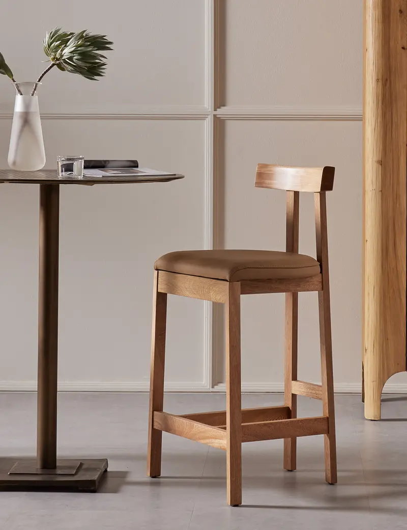 Ayvn Contemporary Bar Stool With Metal Frame And Fabric Seat 1