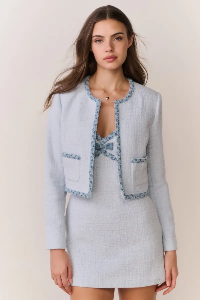 Azula Tweed Jacket With Denim Trim 1