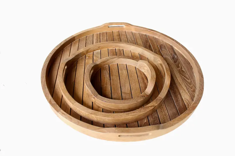Bergen Teak Round Serving Tray 1