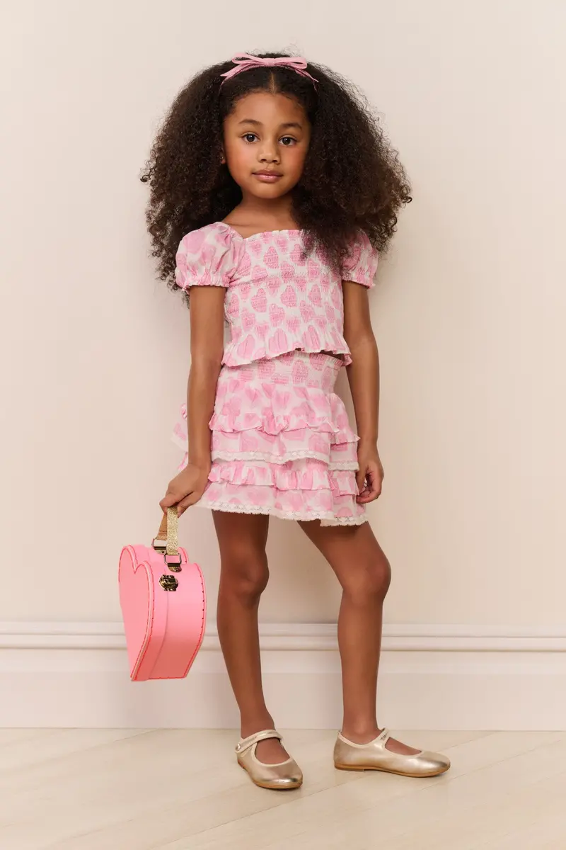 Billie Heart-Print Skirt For Little Girls – Sweet & Stylish 1