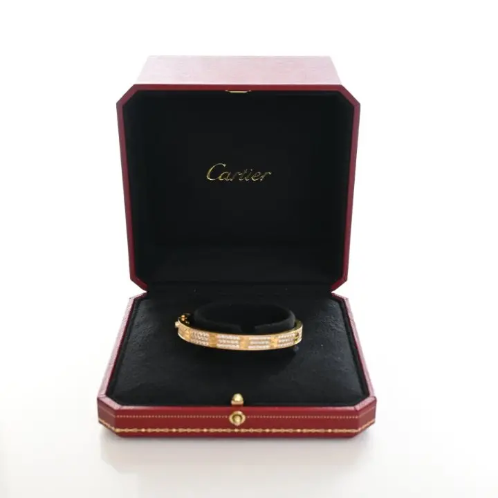 Cartier Love Bracelet – Pavé Diamond Accent, Size 16 1