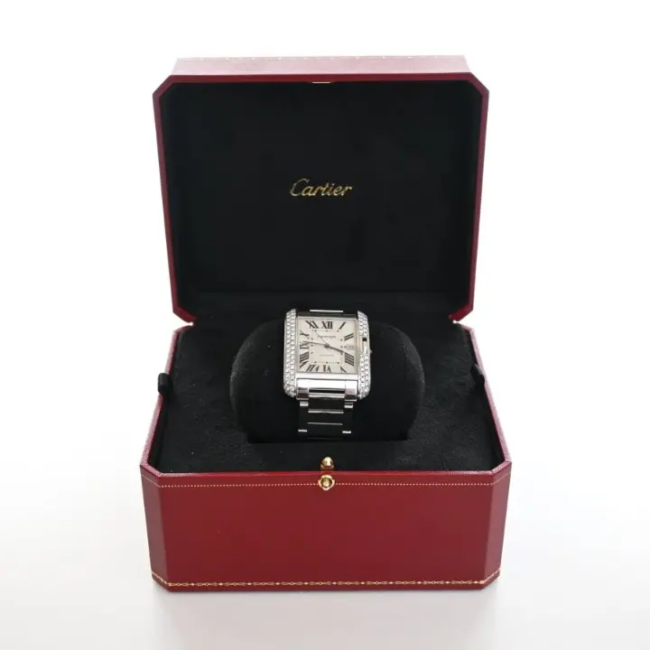 Cartier Tank Anglaise Xl Watch With Diamond Accents 1