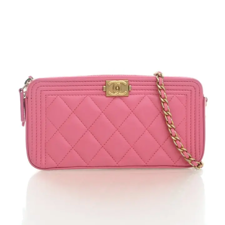 Chanel Boy Double Zip Wallet On Chain – Lambskin Woc Design 1