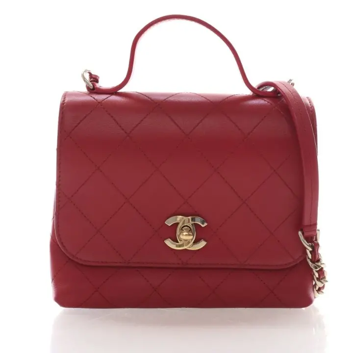 Chanel Small Lambskin Quilted Double-Pocket Top-Handle Flap Bag 1