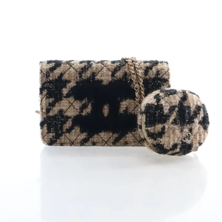 Chanel Tweed Shearling Wallet On Chain – Woc Inspired 1