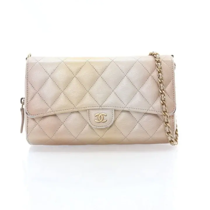 Chanel Woc Phone Holder Wallet In Metallic Lambskin 1