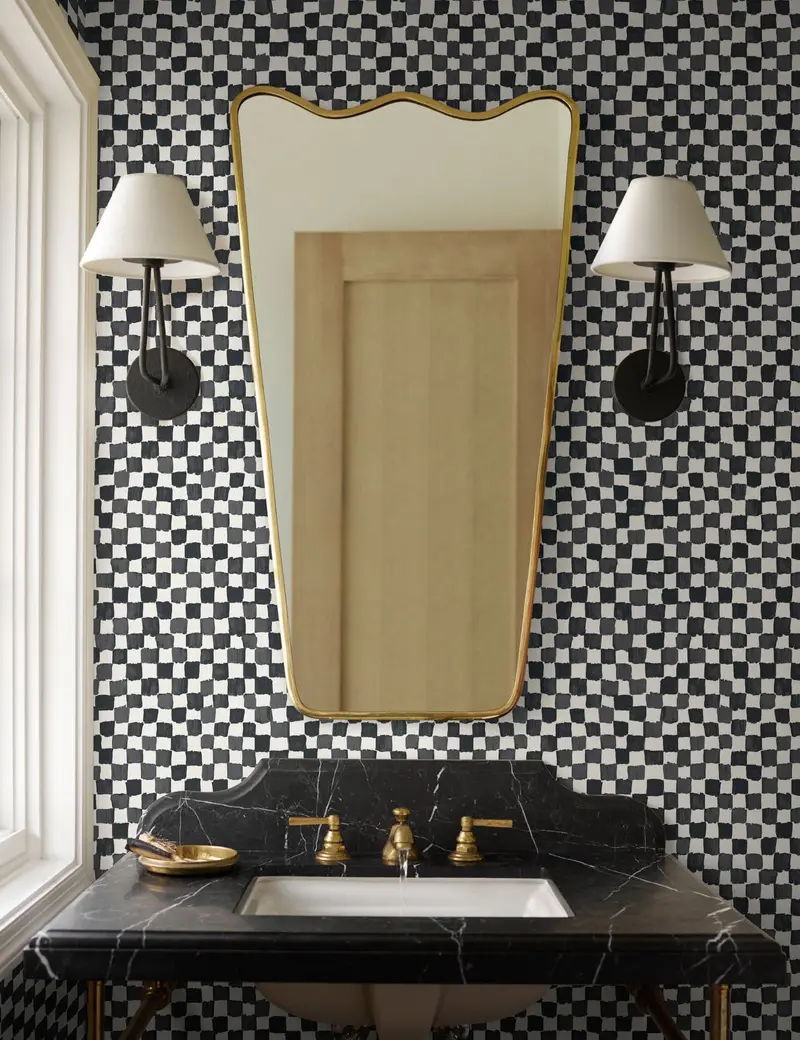 Checkerboard Pattern Designer Wallpaper By Sarah Sherman Samuel 1