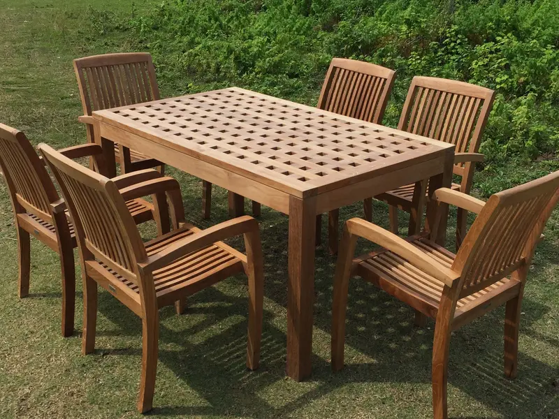 Checkered-Top Modern Dining Table 1