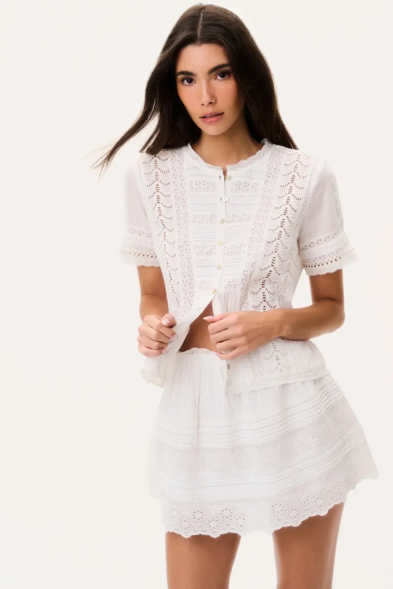 Ciela Victorian-Inspired Cotton Blouse 1