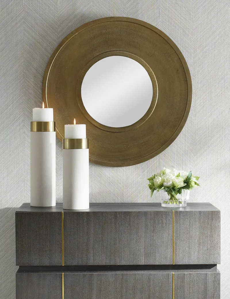 Colman Round Wall Mirror With Gold Frame 1