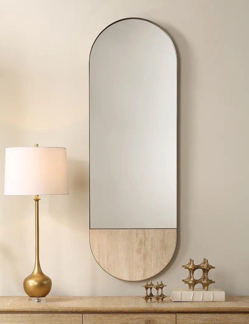Columba Full-Height Standing Mirror With Curved Silhouette 1