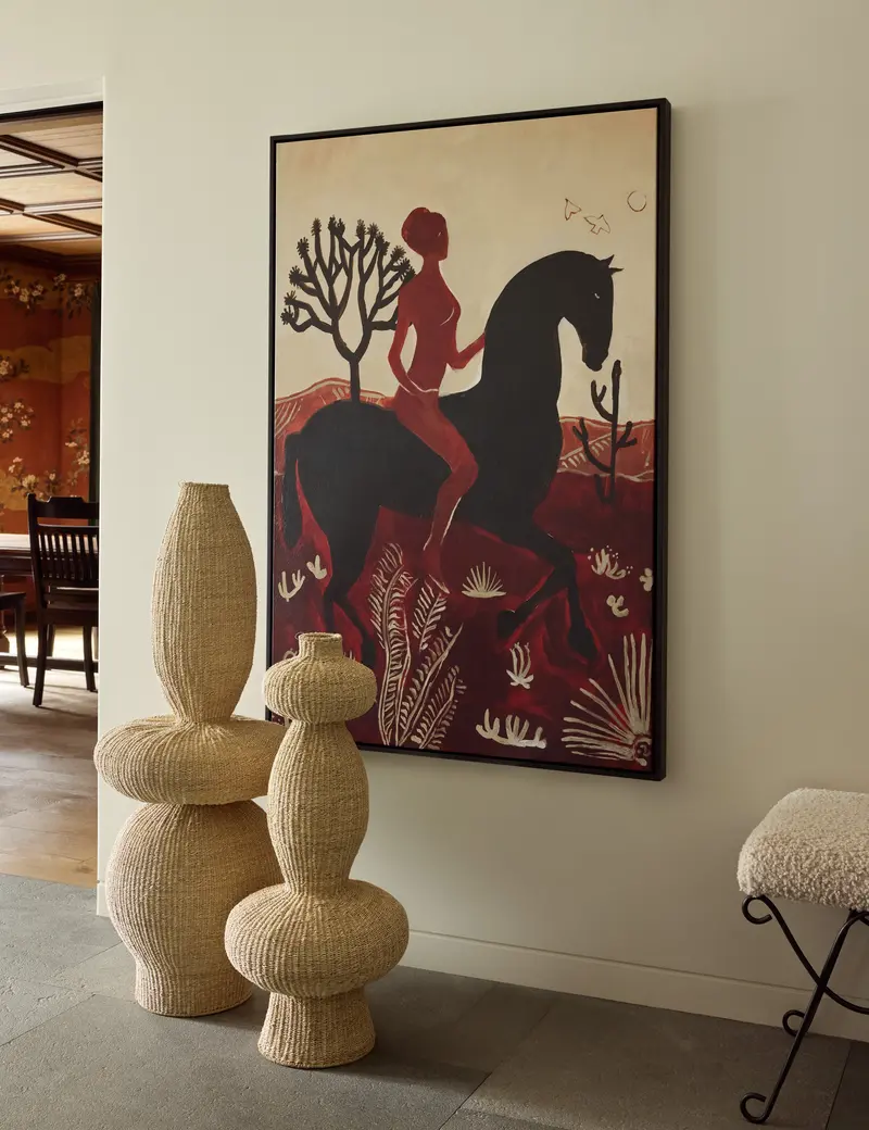 Crimson Rider Modern Wall Art Print 1