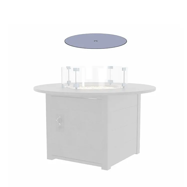 Crp Smoked Glass Round Fire Table Cover – Heat-Resistant 1