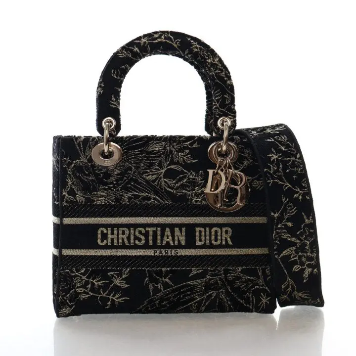 Dior Lady D-Lite Bag – Medium Embroidered Design 1