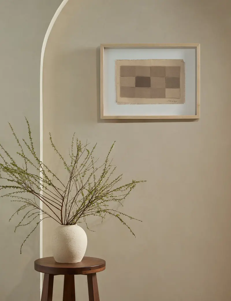 Earth-Tone Checkered Framed Wall Art By Shaina Page 1