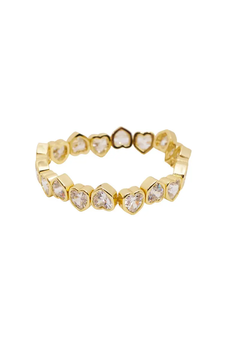 Erin Wachs Gold-Tone Large Heart Stretch Bracelet 1