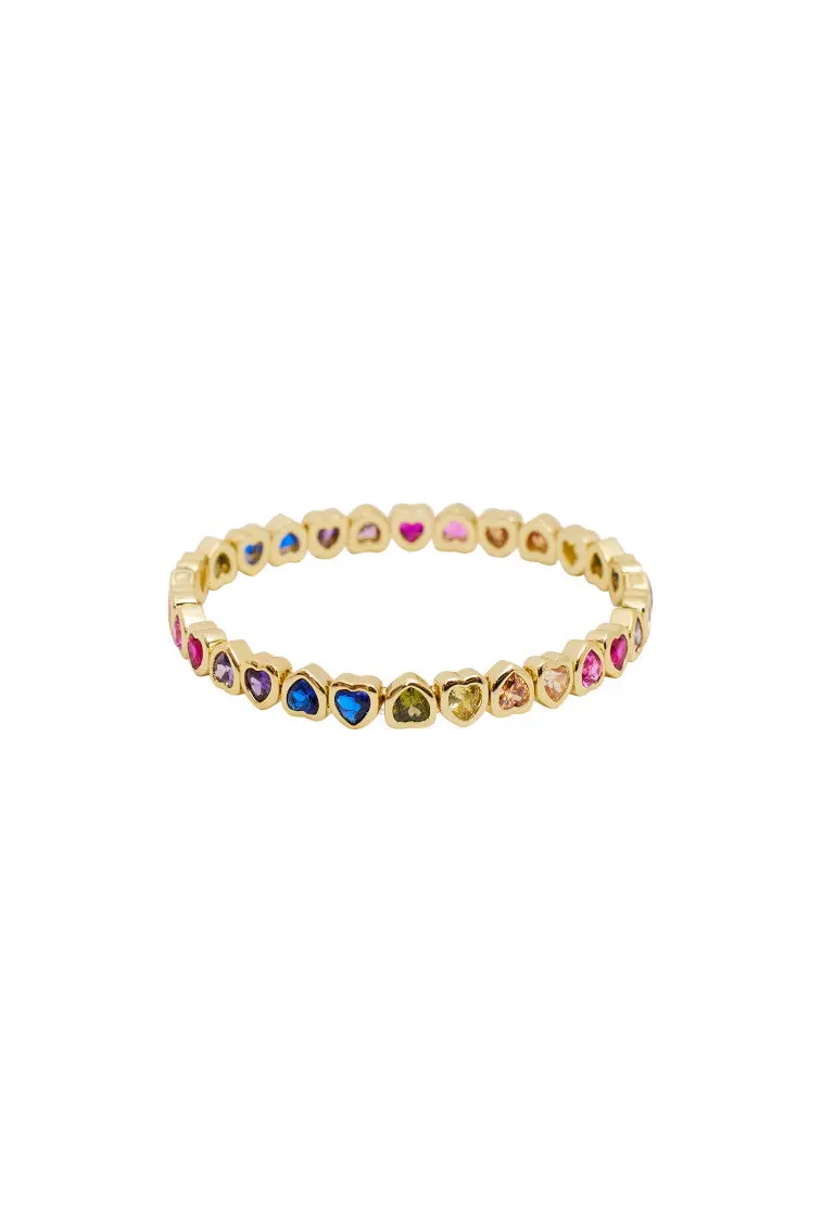 Erin Wachs Multicolor Small Heart Stretch Bracelet 1