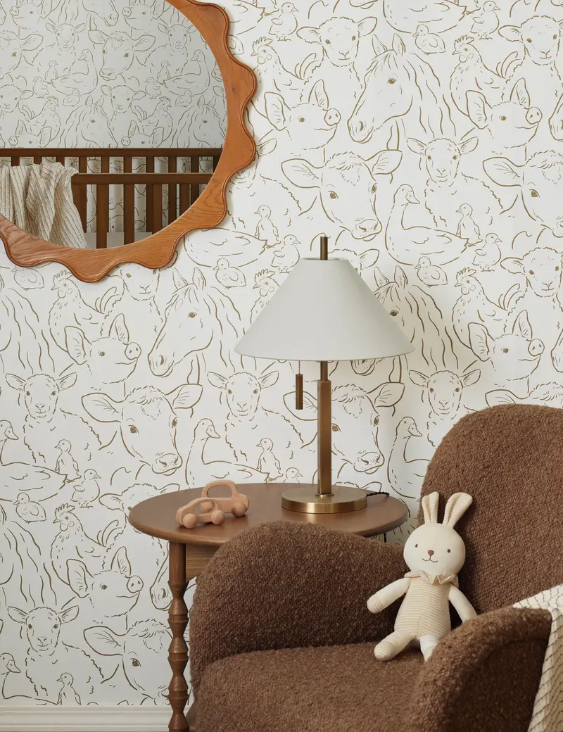 Farm Animal Themed Wallpaper – Bold Nursery Or Playroom Mural Paper 1