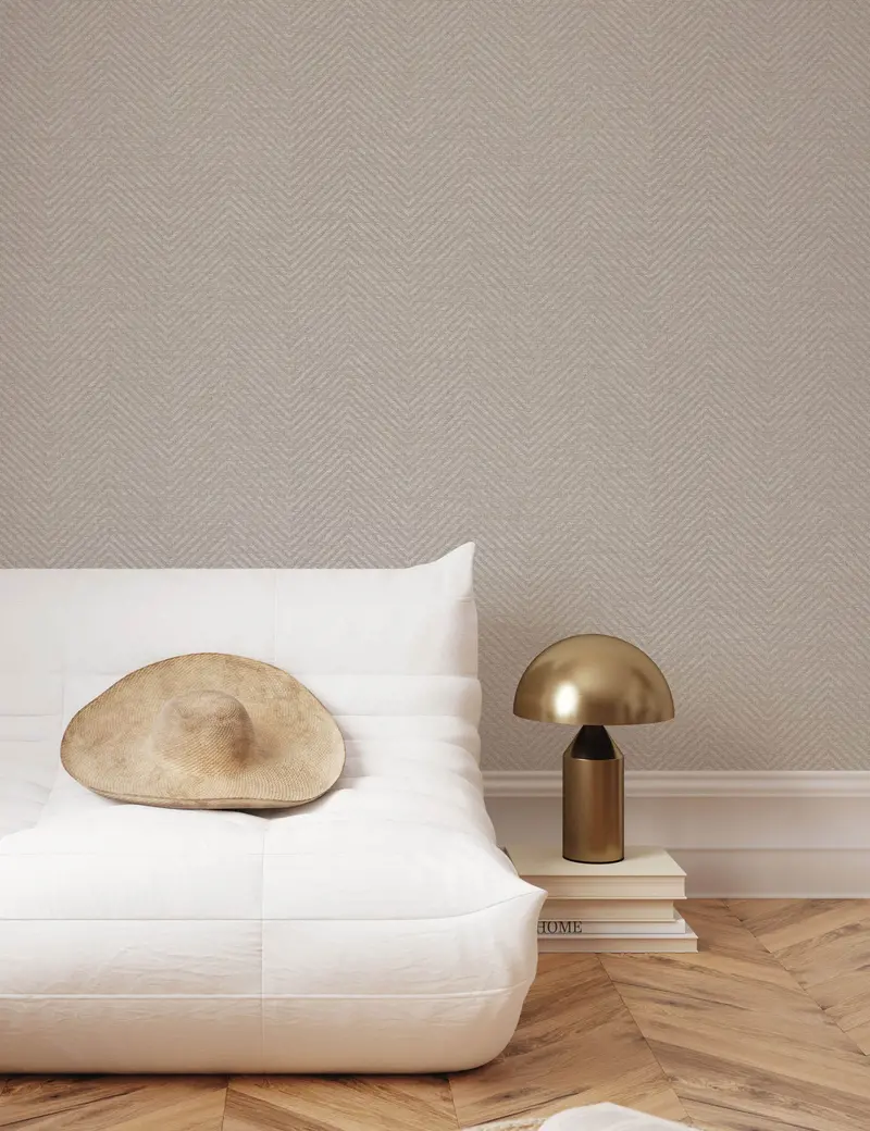 Faux Grasscloth Parquet Wallpaper – Jeremiah Brent Architectural Texture Series 1