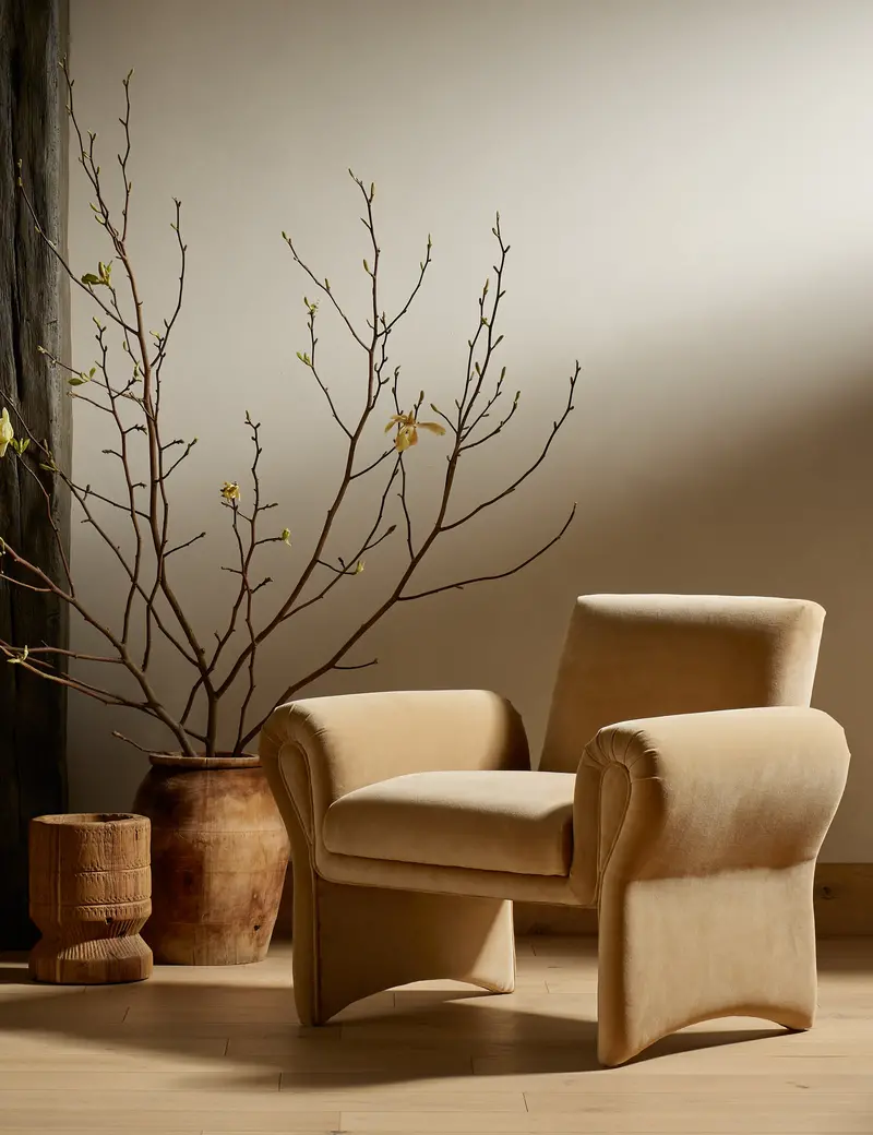 Fenella Upholstered Accent Chair With Curved Back 1