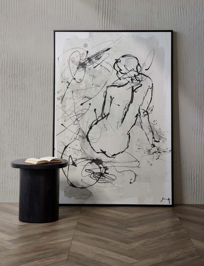 Figure Of Ebba Framed Wall Art – Abstract Figurative Print For Modern Interiors 1