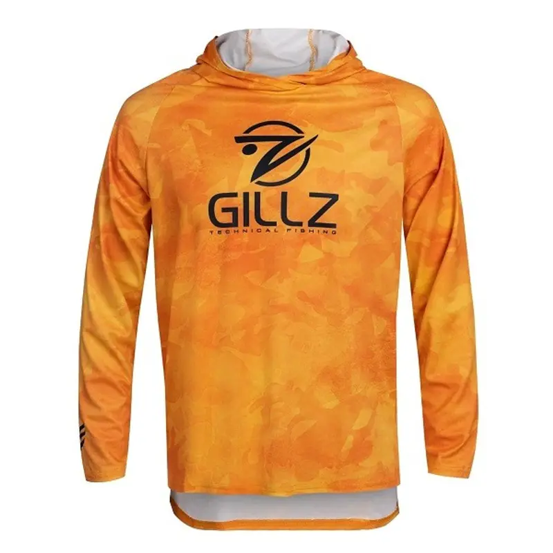 Gillz Men'S Contender Burnt Uv-Protective Hoodie – Sun Orange 1
