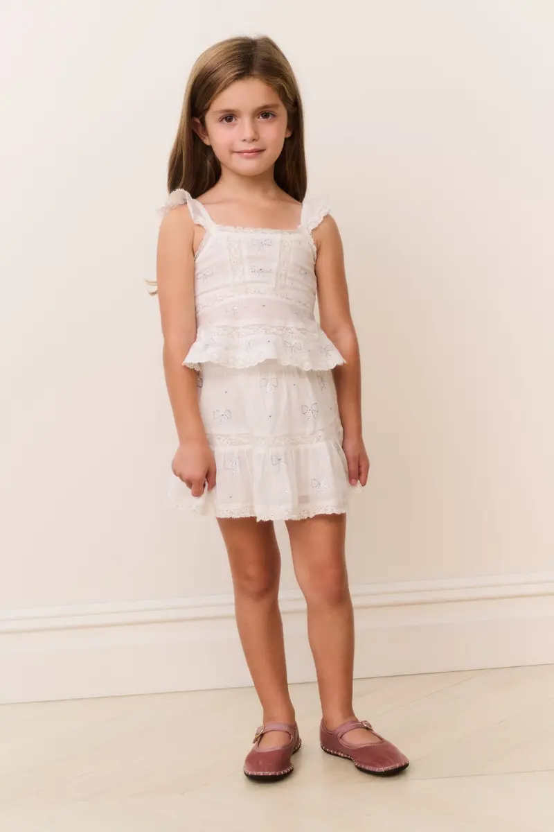 Girls' Silano Cotton Skirt With Crystal Bow 1