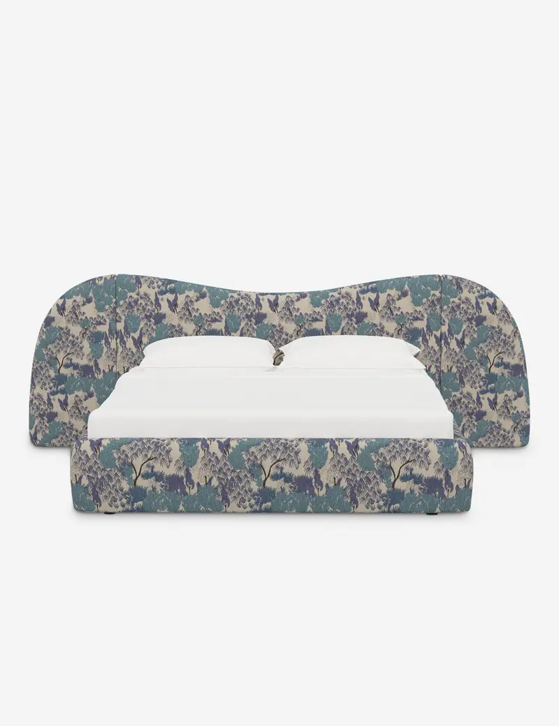 Gladys Upholstered Extended Headboard Platform Bed 1