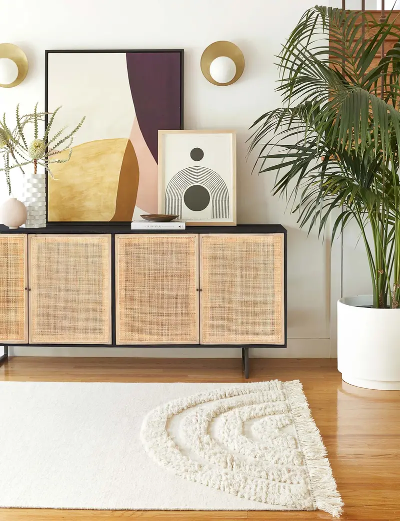 Hannah Sideboard – Open-Box, Black & Natural Wood Finish 1