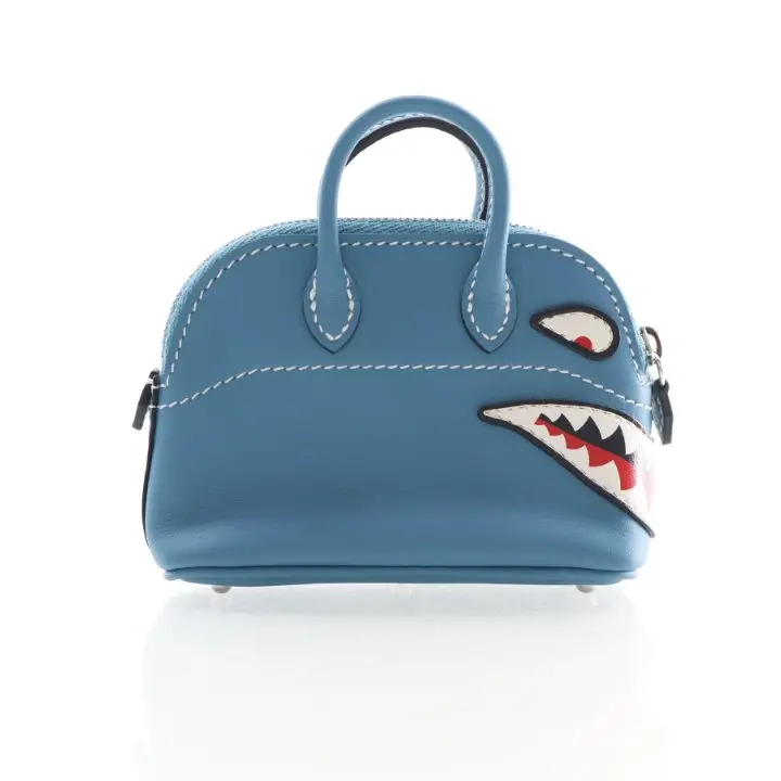 Hermes Bleu Jean Swift Bolide Shark Charm Mini Accessory 1