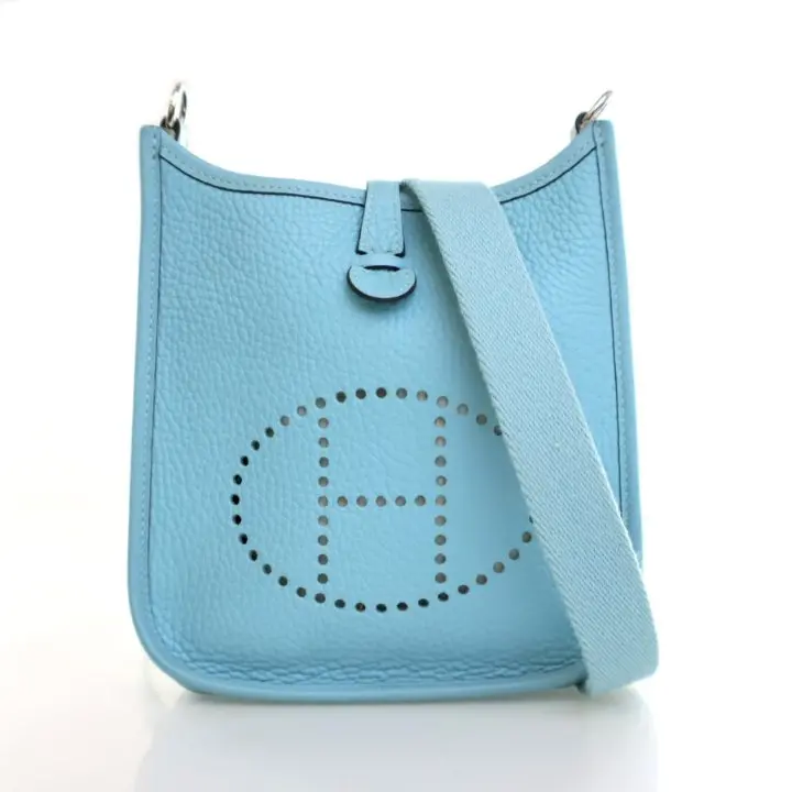 Hermès Evelyne Tpm 16 In Bleu Atoll Clemence Leather 1