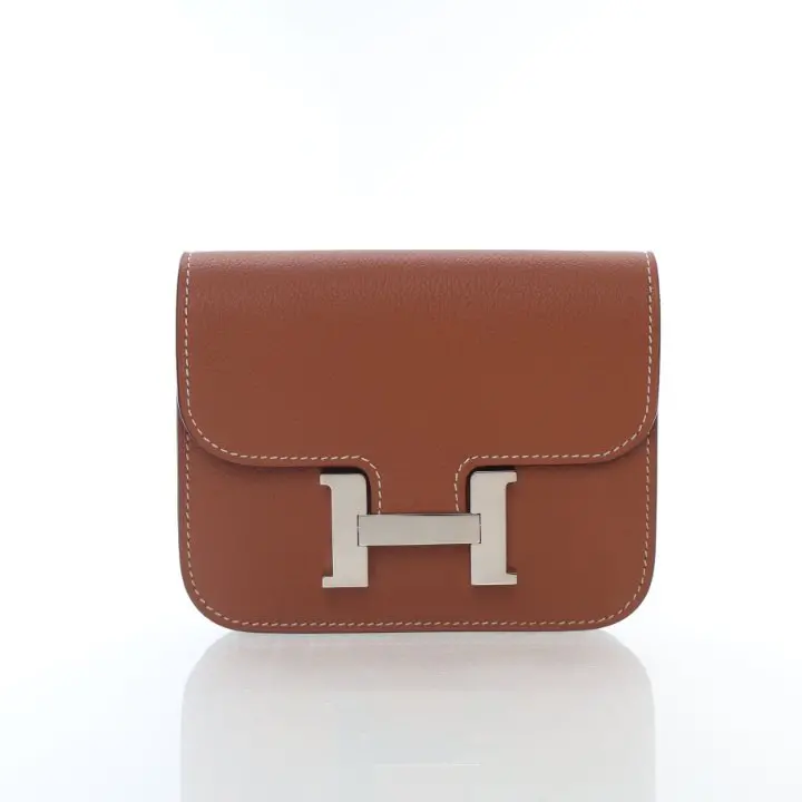 Hermès Evercolor Constance Slim Wallet In Gold Tone 1