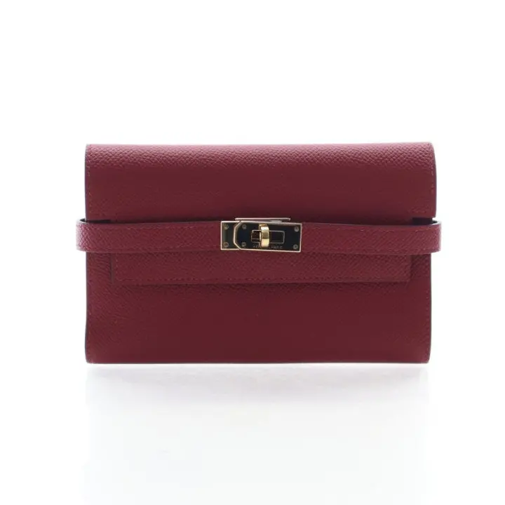 Hermès Rouge Grenat Kelly Compact Wallet 1
