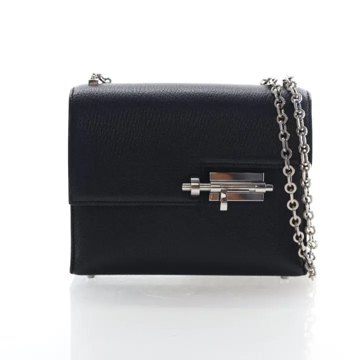 Hermès Verrou Chaine Mini Wallet In Noir Chevre Mysore 1
