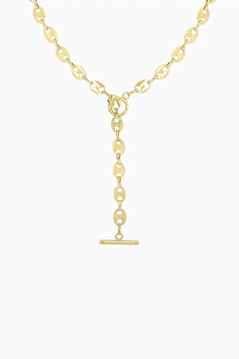 Jennifer Miller Anchor Chain Pendant Necklace In 14K Gold 1