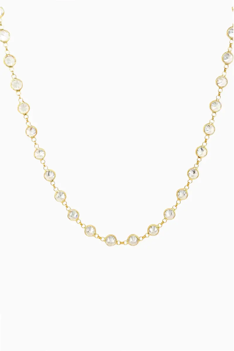 Jennifer Miller Bezel Station Necklace In Gold 1