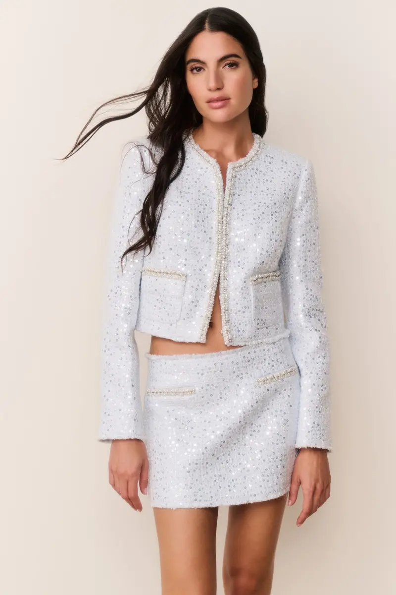 Kelli Sequin-Embellished Tweed Jacket 1