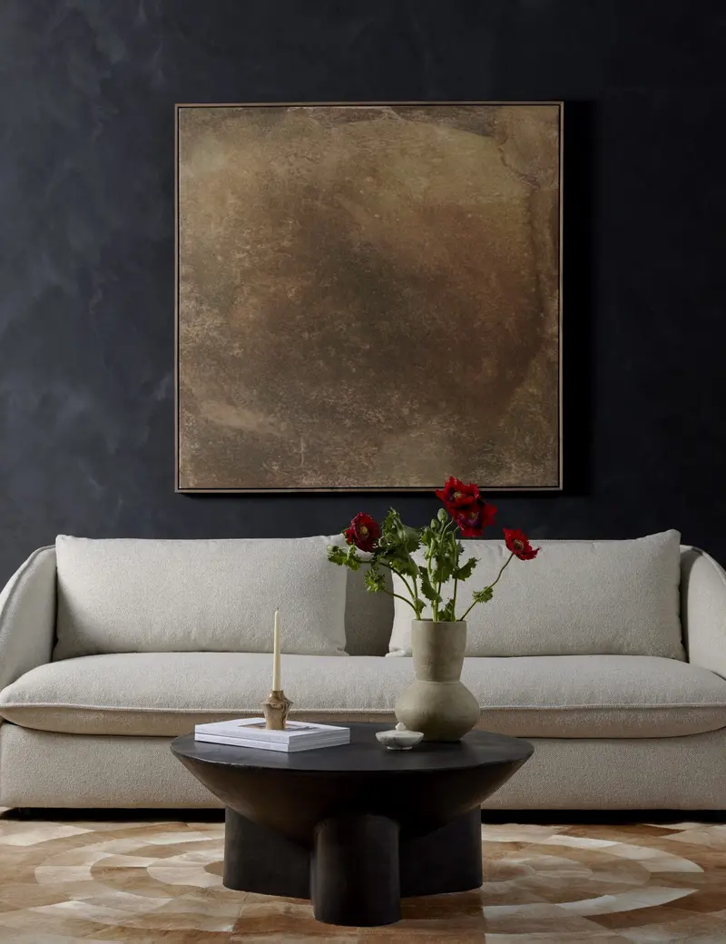 Lagos Round Coffee Table – Hand-Carved Natural Finish 1