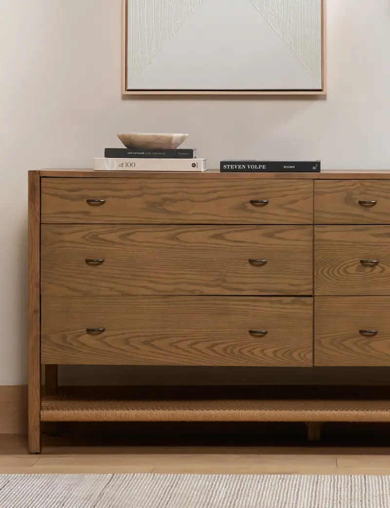 Laird 6-Drawer Dresser In Warm Walnut Finish 1