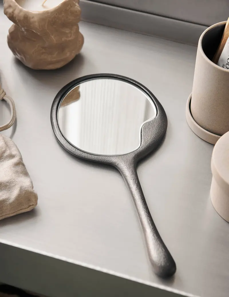 Lava Textured Hand Mirror – Ferm Living Organic-Inspired Accent 1