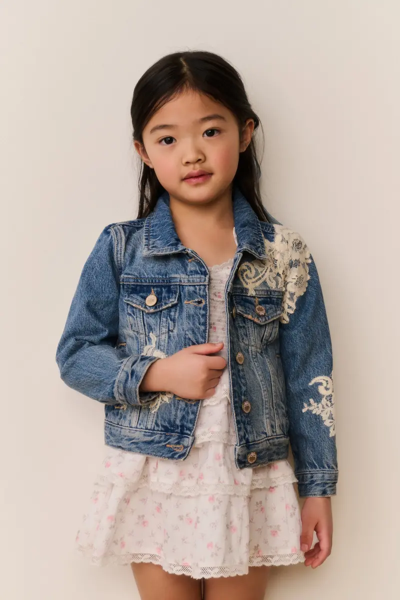 Lavina Denim Jacket For Little Girls 1