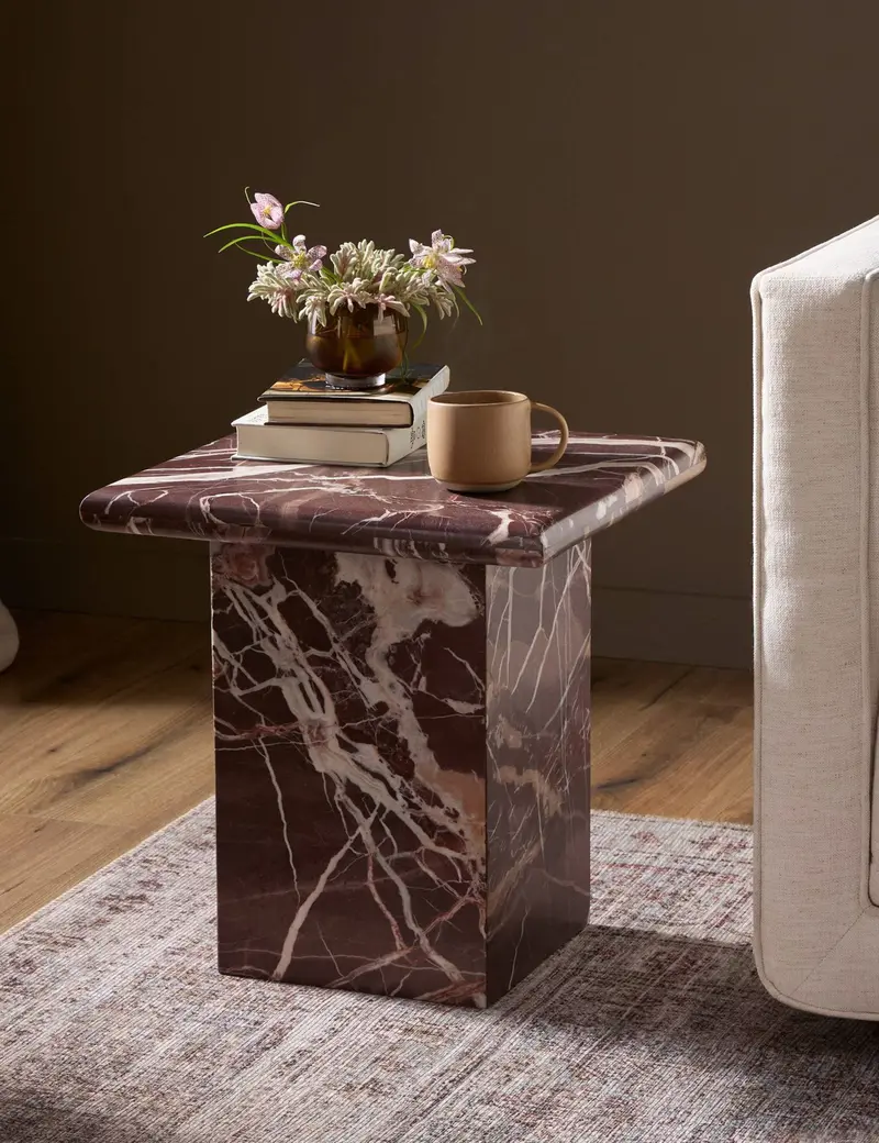 Leonel Round Side Table With Natural Wood Grain 1