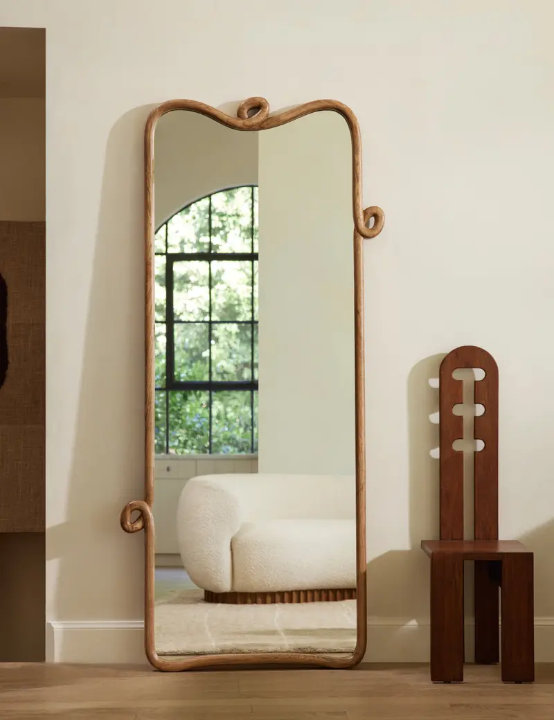 Looped Wood Full-Length Standing Mirror By Sarah Sherman Samuel 1