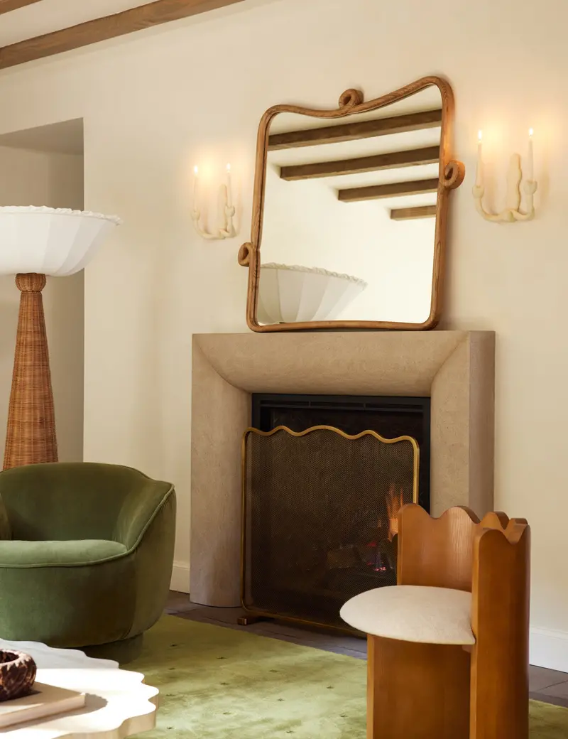 Looped Wood Horizontal Mantel Mirror By Sarah Sherman Samuel 1