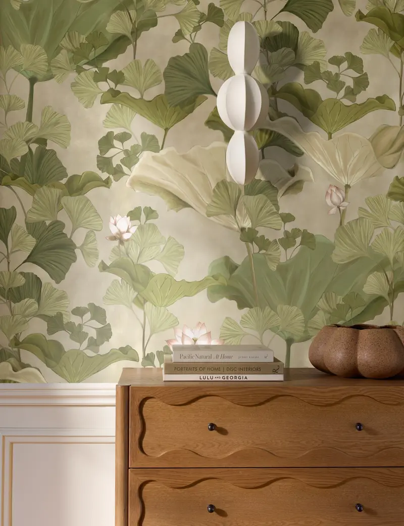 Lotus Botanical Print Wallpaper – Aimee Song Studio 1