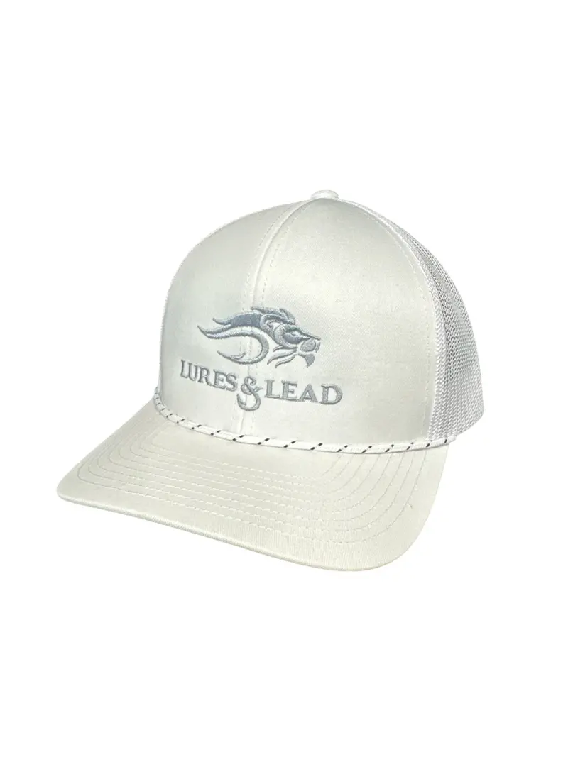 Lures & Lead Adjustable White Rope Trucker Hat 1