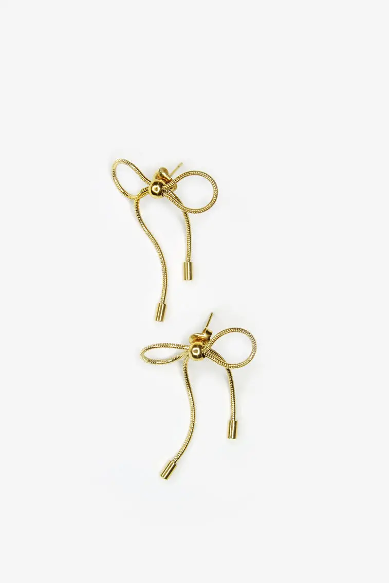 Marland Backus Gold-Tone Bow Accent Earrings 1
