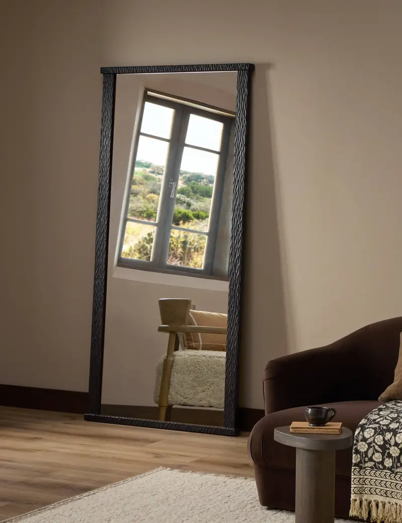 Melendez Full-Length Floor Mirror With Black Frame 1